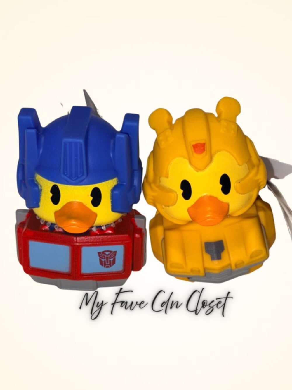 NEW Transformers Duckalooz Optimus Prime & Bumblebee Rubber Ducks